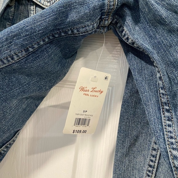 NWT Lucky Brand Size S Medium Wash Classic Denim Jean Jacket Bomber Button - Picture 12 of 13